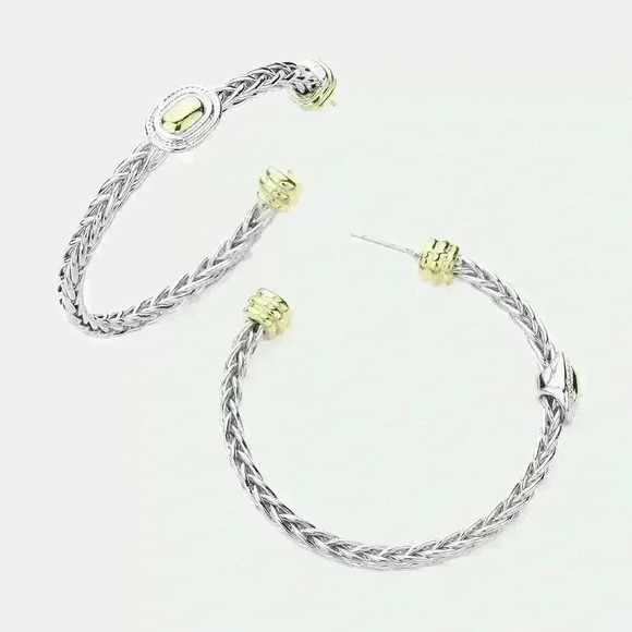 Two Tone Hoop Earrings - Picture 1 of 1